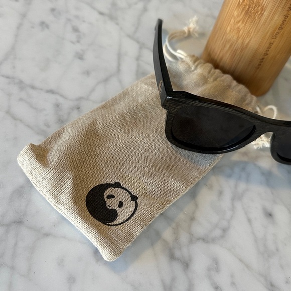 NWOT WearPanda.com Monroe Black Bamboo Sunglasses main image 5